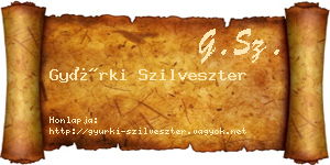 Gyürki Szilveszter névjegykártya